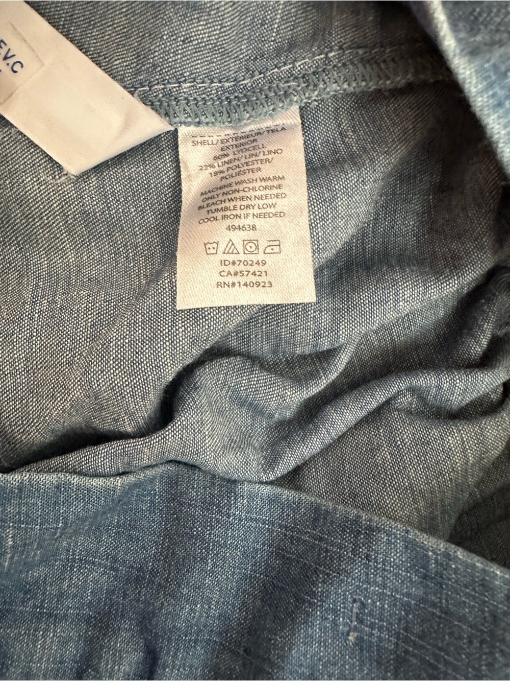 LOFT Button-Front Midi Skirt in Blue Linen blend - Picture 5 of 5